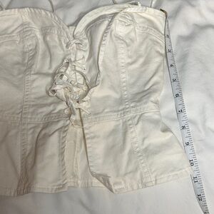 Wilfred Cream Lace-Up Bustier Top